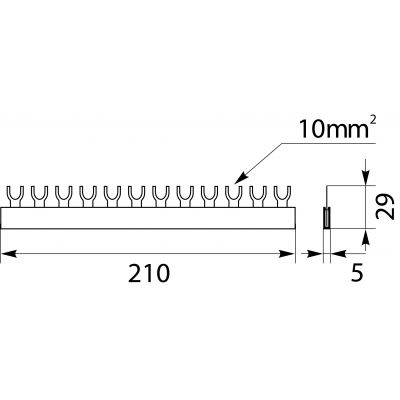 Szyna łączeniowa widełkowa 1P 12M 10mm2 S12 1F-10 45.102 OPATÓWEK (45.102)