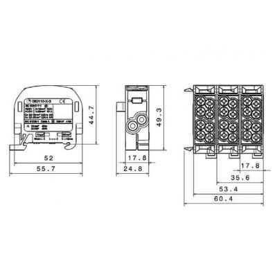 SCB 25 Blok rozdzielczy - odgałęźny Al/Cu 80110 SIMBLOCK szary SIMET (81501002)