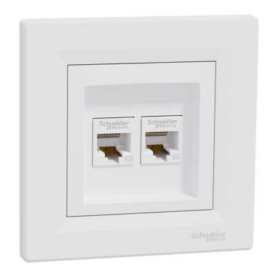 Asfora gniazdo komputerowe podwójne 2x RJ45 kat.5e UTP biały EPH4400121 SCHNEIDER (EPH4400121/ES)