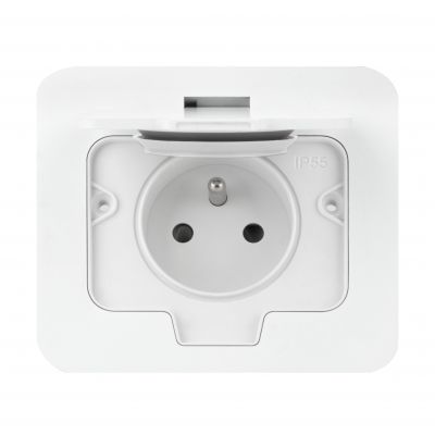 Hermetyczne gniazdo elektryczne prostokątne IP55 1x2P+Z(French) białe ORNO (OR-GM-9031/W)