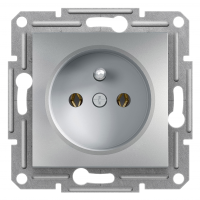 Asfora gniazdo pojedyncze z uziemieniem bez ramki aluminium EPH2800161 SCHNEIDER (EPH2800161)
