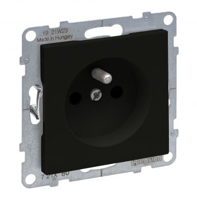 Suno Gniazdo Pojedyncze Z Uziemieniem 2P+Z Z Przesłoną 16A 250 V Zaciski Automatyczne Czarny 721480 LEGRAND (721480)
