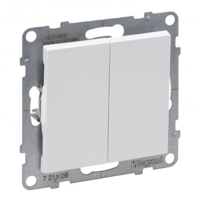 Suno Łącznik Schodowy Podwójny - 10 Ax - 250V - Zaciski Automatyczne Biały 721108 LEGRAND (721108)