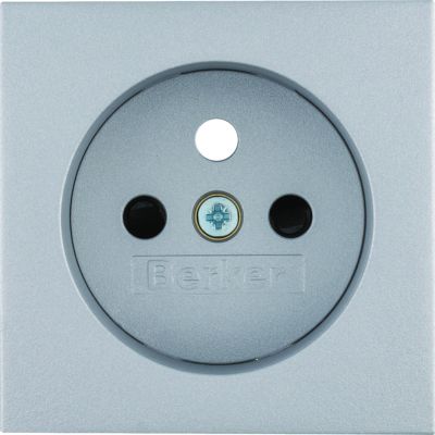 BERKER B.Kwadrat/B.7 Płytka czołowa z przysłoną styków do gniazda z uziemieniem aluminium mat lakierowana 3965768994 HAGER (3965768994)