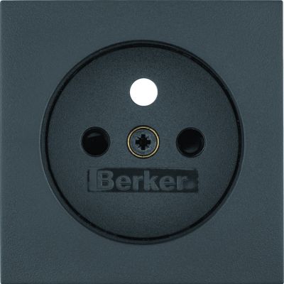 BERKER B.X Płytka czołowa z przysłonami styków do gniazda z uziemieniem antracyt mat 3965768996 HAGER (3965768996)