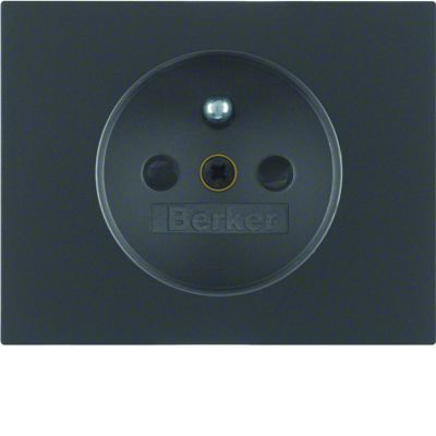 BERKER K.1 Płytka czołowa z przysłoną styków do gniazda z uziemieniem antracyt mat lakierowana 3965757006 HAGER (3965757006)