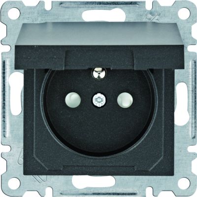 Lumina Gniazdo hermetyczne z/u i pokrywą przesłony styków 16 A/250 VAC czarny - produkt WL1143 HAGER (WL1143)