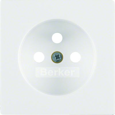 BERKER Q.x Płytka czołowa do gniazda z uziemieniem biały aksamit 3965766079 HAGER (3965766079)
