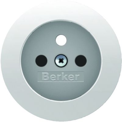 BERKER R.1/R.3 Płytka czołowa z przysłonami styków do gniazda z uziemieniem biały 3965762089 HAGER (3965762089)
