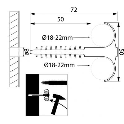 Uchwyt USMH-22 BIS (25szt) 15.4 OPATÓWEK (15.4)