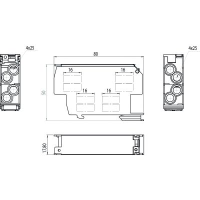 Blok rozdzielczy SDB-25/Z 100A TH35 4x25+4x25 OPATÓWEK (48.927)