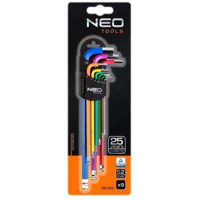 Klucze sześciokątne 1,5-10mm zestaw 9szt, NEO 09-512 GTX (09-512)