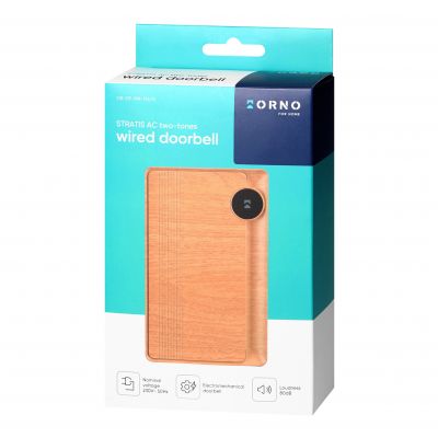 Dzwonek do drzwi przewodowy DING-DONG 80dB kolor dębowy ORNO (OR-DP-MR-176/O)
