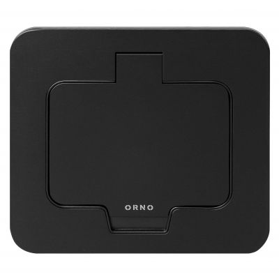 Hermetyczne gniazdo elektryczne prostokątne IP55 kąt otwarcia 110st. czarne ORNO (OR-GM-9031/B)