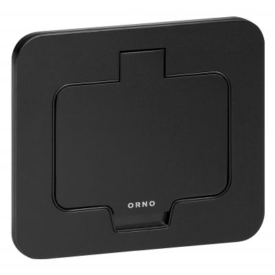 Hermetyczne gniazdo elektryczne prostokątne IP55 kąt otwarcia 110st. czarne ORNO (OR-GM-9031/B)