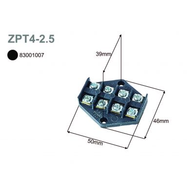 Płytka odgałęźna ZPT4-2.5 czarny SIMET (83001007)