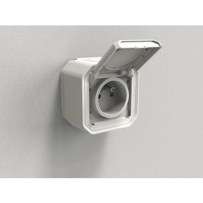 PLEXO Gniazdo hermetyczne natynkowe IP55 KOMPLET zaciski automatyczne biały 069781L LEGRAND (069781L)