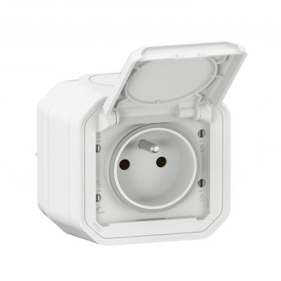 PLEXO Gniazdo hermetyczne natynkowe IP55 KOMPLET zaciski automatyczne biały 069781L LEGRAND (069781L)