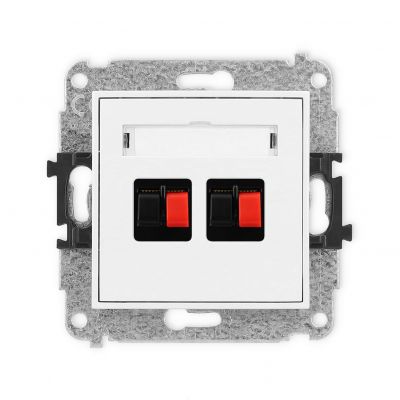 KARLIK MINI Gniazdo podwójne głośnikowe podwójnego biały MGG-2 (MGG-2)