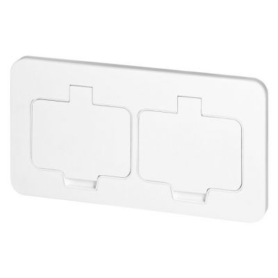 Hermetyczne gniazdo elektryczne podwójne prostokątne IP55 2x2P+Z(French) białe ORNO (OR-GM-9047/W)
