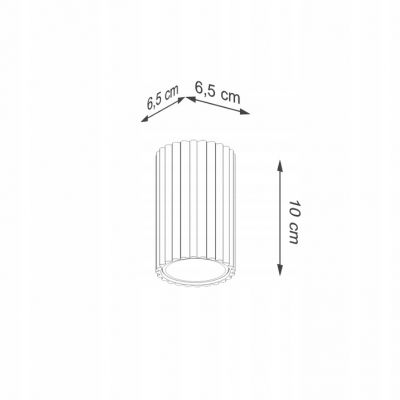 Plafon tuba KARBON 10cm czarny SL.1568 SOLLUX (SL.1568)