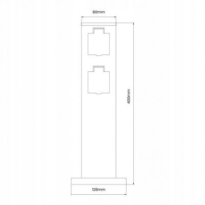 Słupek ogrodowy elektryczny zasilający 40cm 2 gniazda EKO0432 MILAGRO (EKO0432)