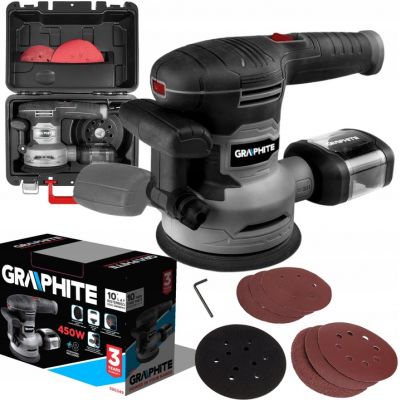 Szlifierka mimośrodowa 450W tarcza 125/150 mm walizka 59G349 GRAPHITE GTX (59G349)