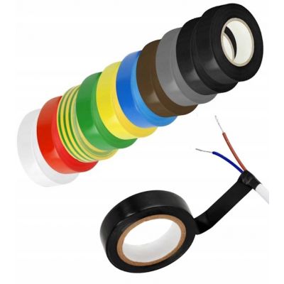 Taśma izolacyjna samoprzylepna samogasnąca 15mm 10m do kabli zestaw 10x szt. (OR-AE-13306)