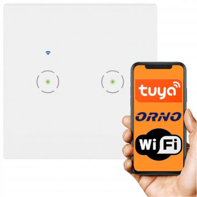 Włącznik podtynkowy podwójny Wi-Fi Tuya Smart Home biały ORNO (OR-SH-17201/W)