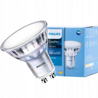 Żarówka LED CorePro spot 550lm GU10 840 4000K barwa neutralna 120st 929002981302 PHILIPS (929002981302)